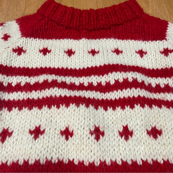 Hand Knit Mock Neck Nordic Pattern Sweater - Picture 4 of 8